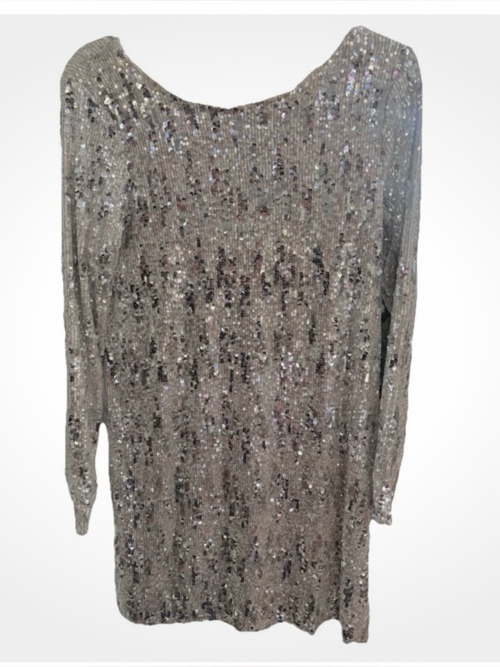 Cable & Gauge Silver champagne  Sequin Long Sleeve Dress